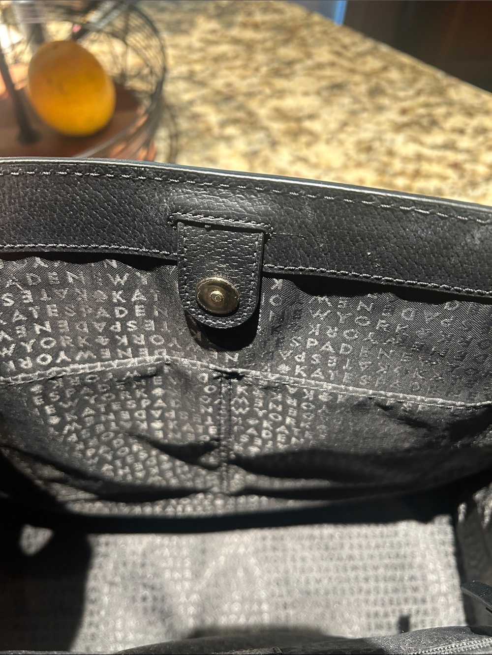 Kate Spade Two-Tone Leather Tote in Cream and Black - Picture 7 of 12